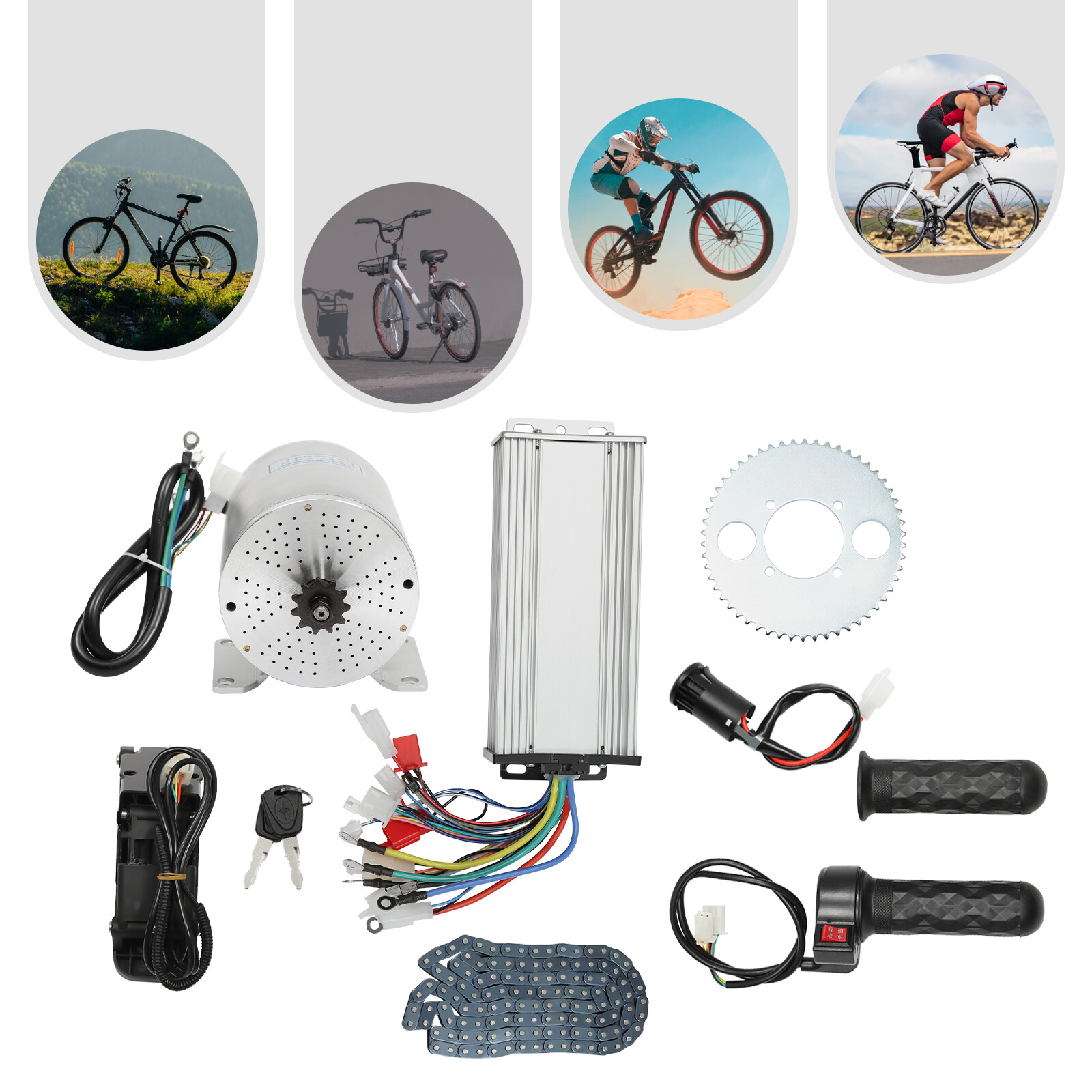 72V BLDC Motor Kit And Brushless Controller For Electric Scooter Go Kart 3000W
