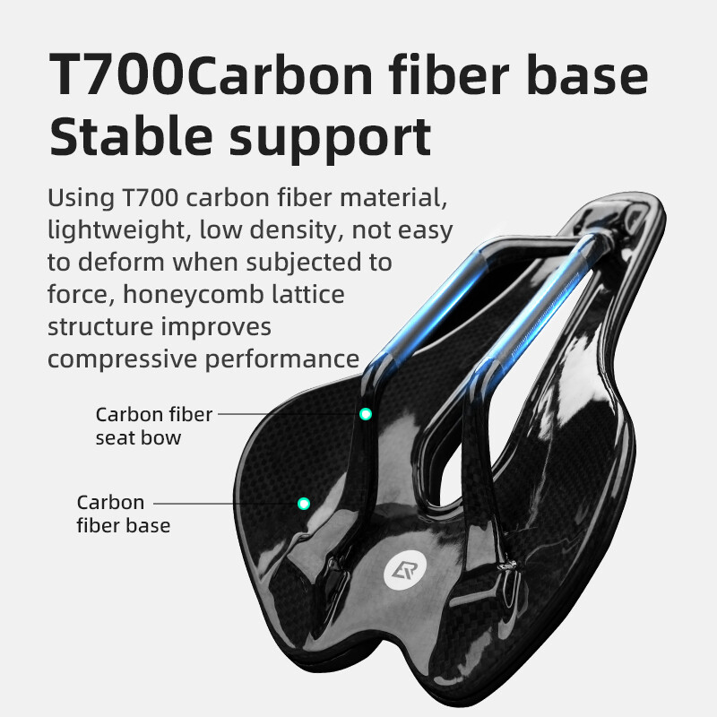ROCKBROS 3D Printed Bicycle Saddle Ultralight Carbon Fiber Hollow Bike Saddle