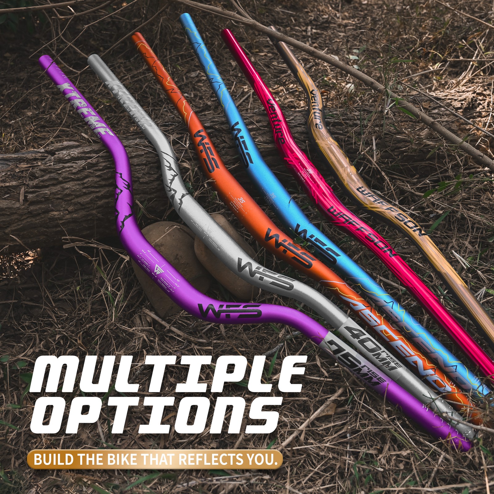 WFS Venture 35 x 820mm Handlebar 35mm Rise, Orange