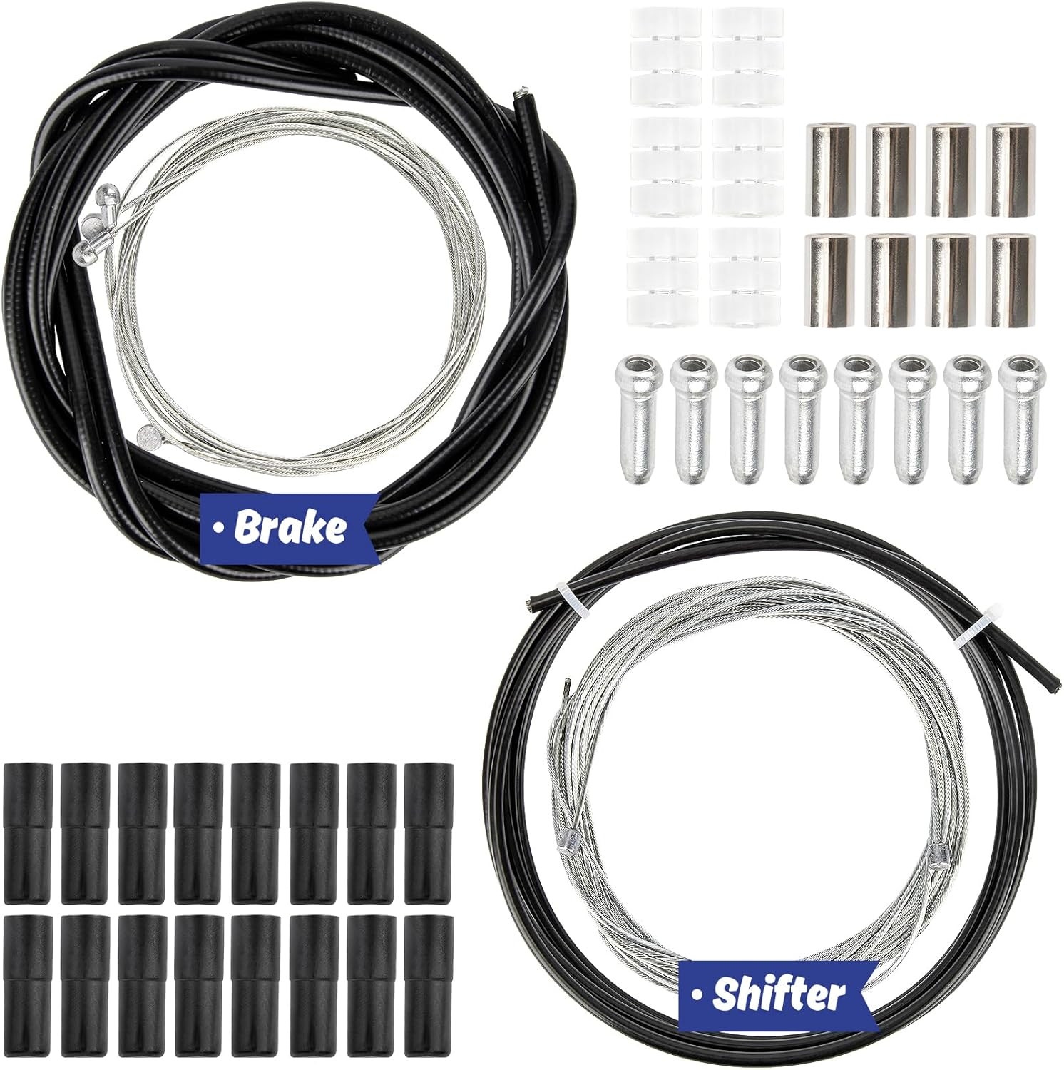 44PCS Bike Brake & Gear Cable Kit Universal Shifter Cable Housing Set Cycling Pa