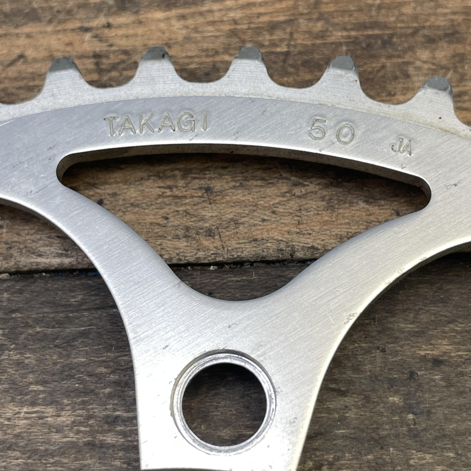 Vintage Takagi 50/46/30T Chainring Set Triple 110/74 BCD 5-Arm Aluminum 80s