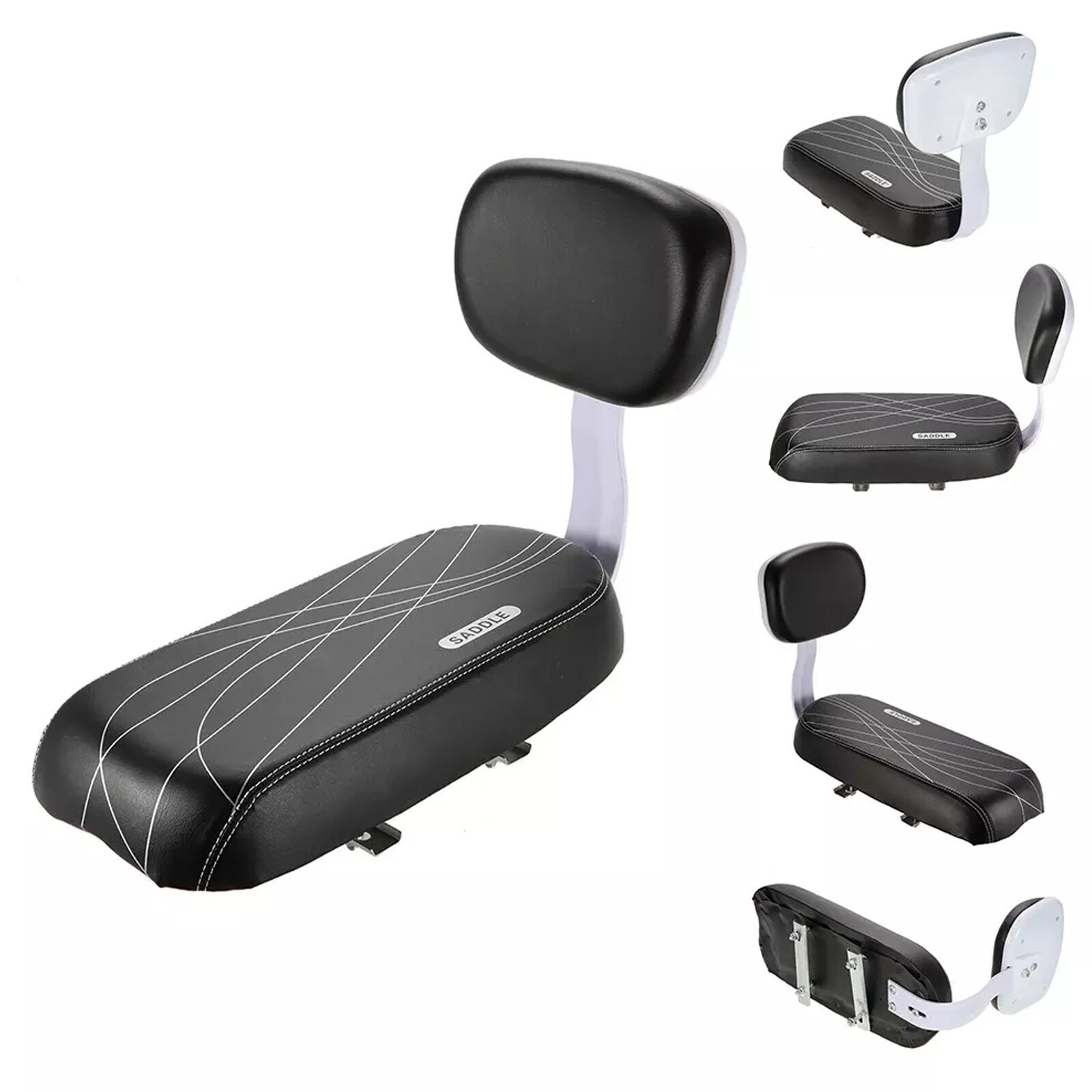Bike Child Seat Bike Saddle with New Back Rest Back Seat MTB Rear Rack Saddle