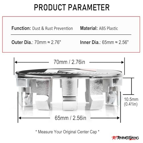 70 mm / 2.76 in Wheel Center Caps for Frontier Xterra Center Caps for Chrome