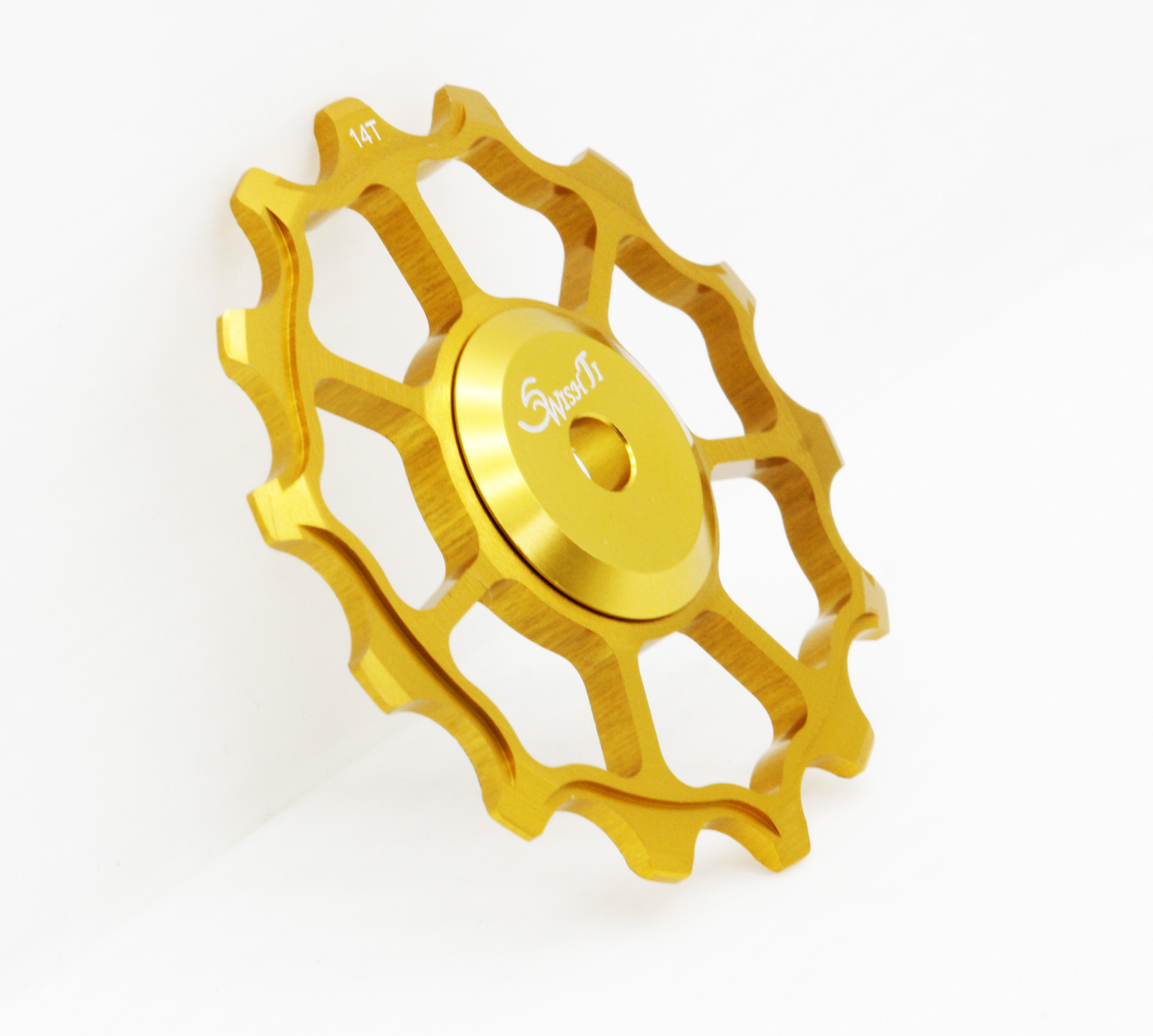 Swishti Narrow-Wide Bike Oversized Fully-CNC Derailleur Pulley 14T Gold