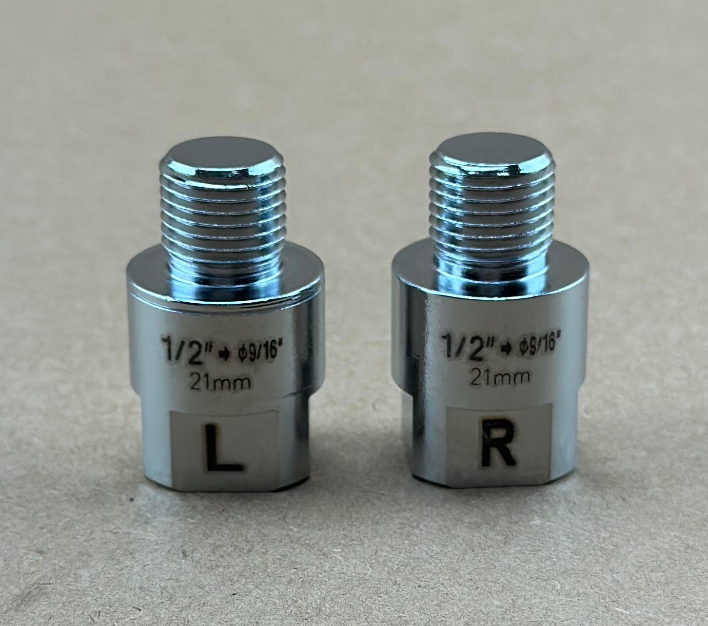 CHROME Bicycle Pedal Adapter Extender 21mm Fits 1/2″ Crank & 9/16″ Pedal MTB BMX