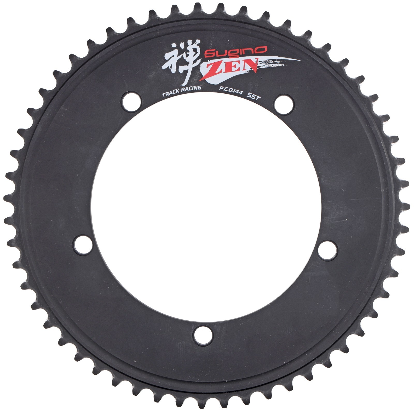 Sugino Zen Track Bike Racing Chainring 144BCD 5-Bolt 47T – 56T BLACK Fixed Gear