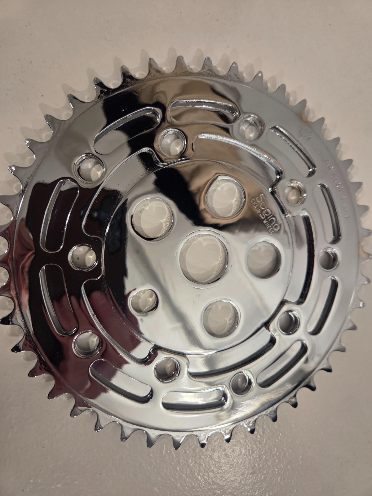 Sugino Power Disc w/Tuf Neck 44t Chainring Chrome Old School 80’s BMX