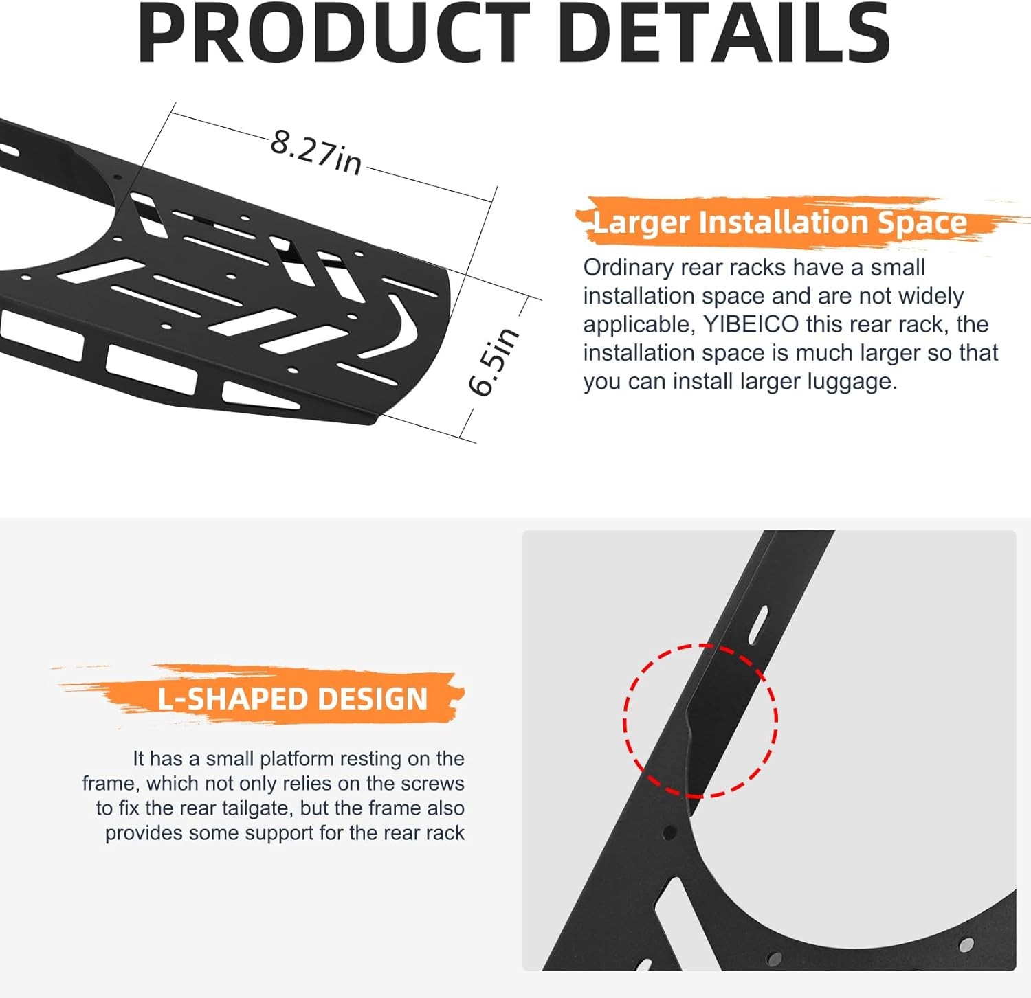 Rear Rack Bike Cargo Rack Aluminum for Super 73 Z/S