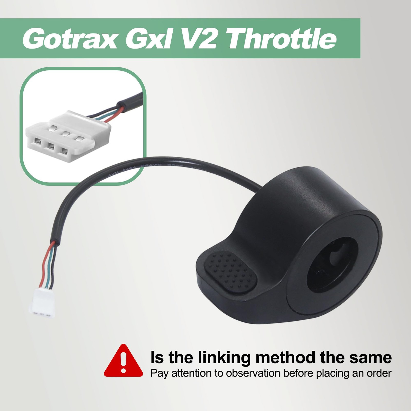 Electric Scooter Thumb Throttle Replacement – with Female Plug, Compatible wi…