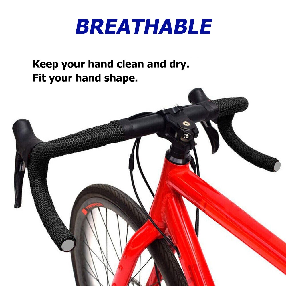 2PCS Bicycle Handlebar Tapes Road Bike Handle Bar Wraps Non-Slip Soft EVA Straps