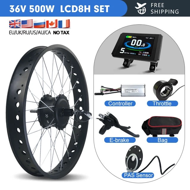 36V48V 500W EBike Fat Rear Cassette Hub Motor Wheel 170mm Dropout Snow Ebike Kit