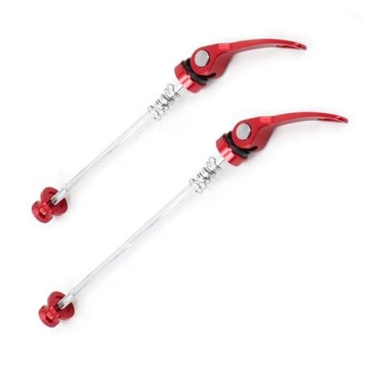 Bike Quick Release Bike Axle for Road Bicycles Front 115 mm Rear 147 mm- Red
