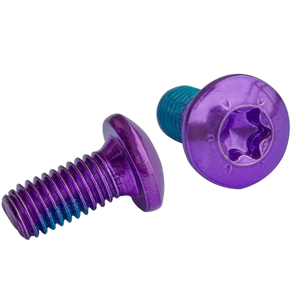 High Carbon Steel Purple T25 Screw Bolts for MTB Bike Box of 12 M5x10mm