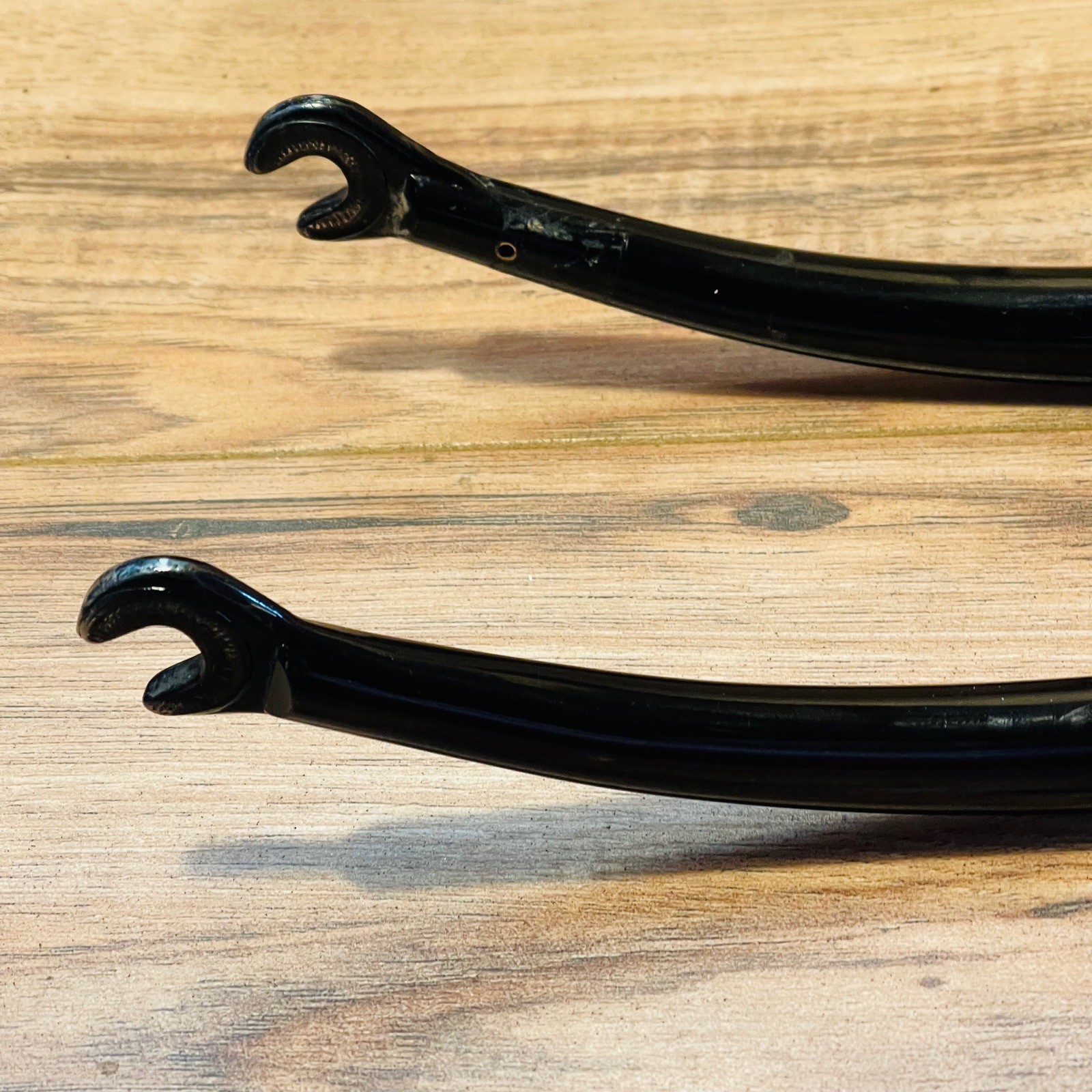 Vintage Tange 8E 700C Road Fork 1-Inch Threaded 131 Steerer Black Chromoly Steel