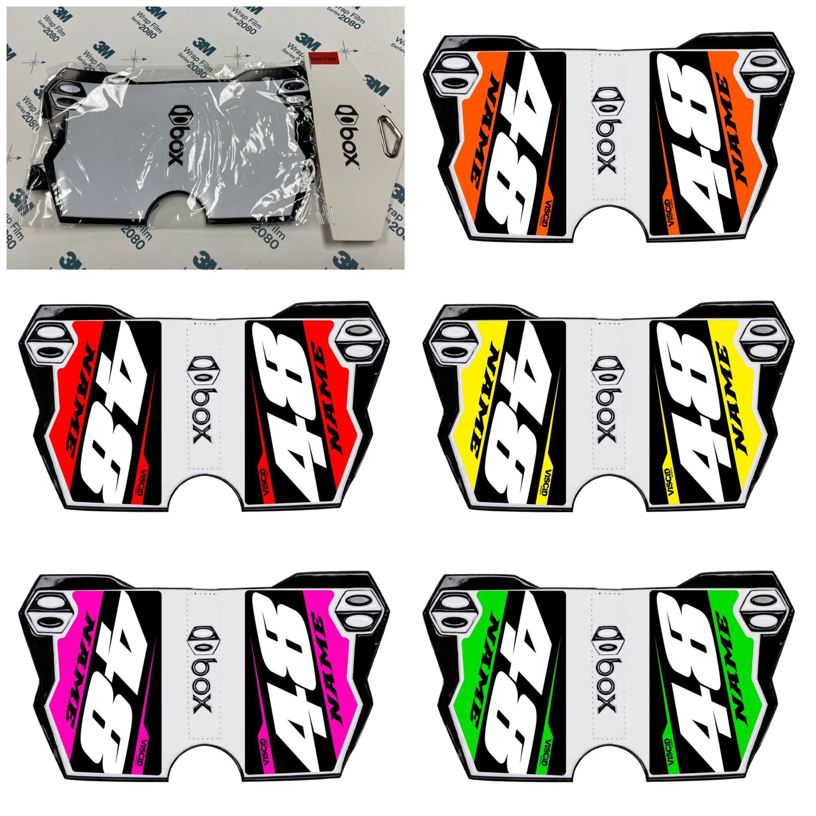 Box Components Box Two Side Number Plate, Black BMX Graphics Decals Stickers