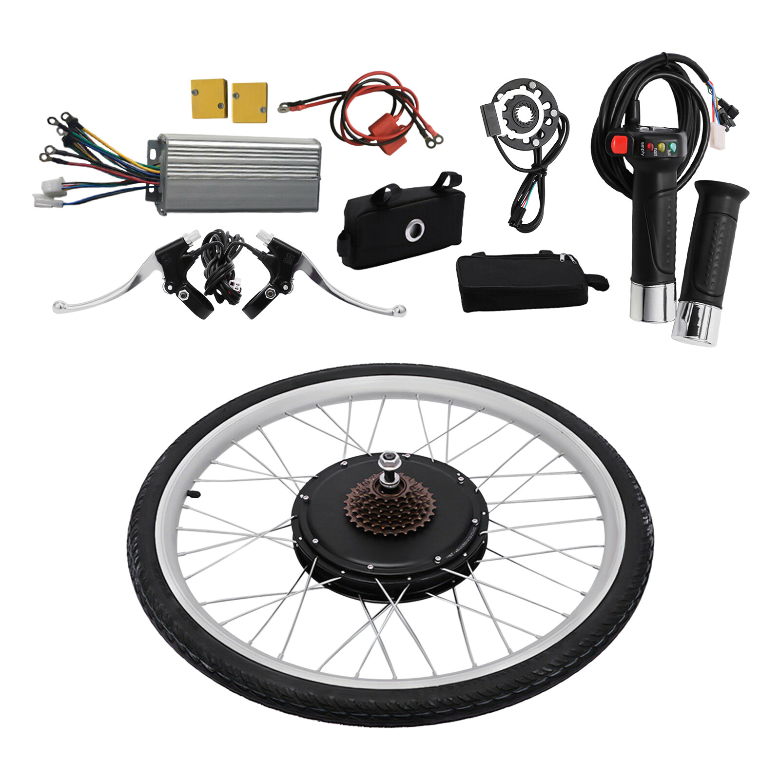 26In 48V 1000W Rear Wheel Electric Bike Conversion Kit with PAS Sensor