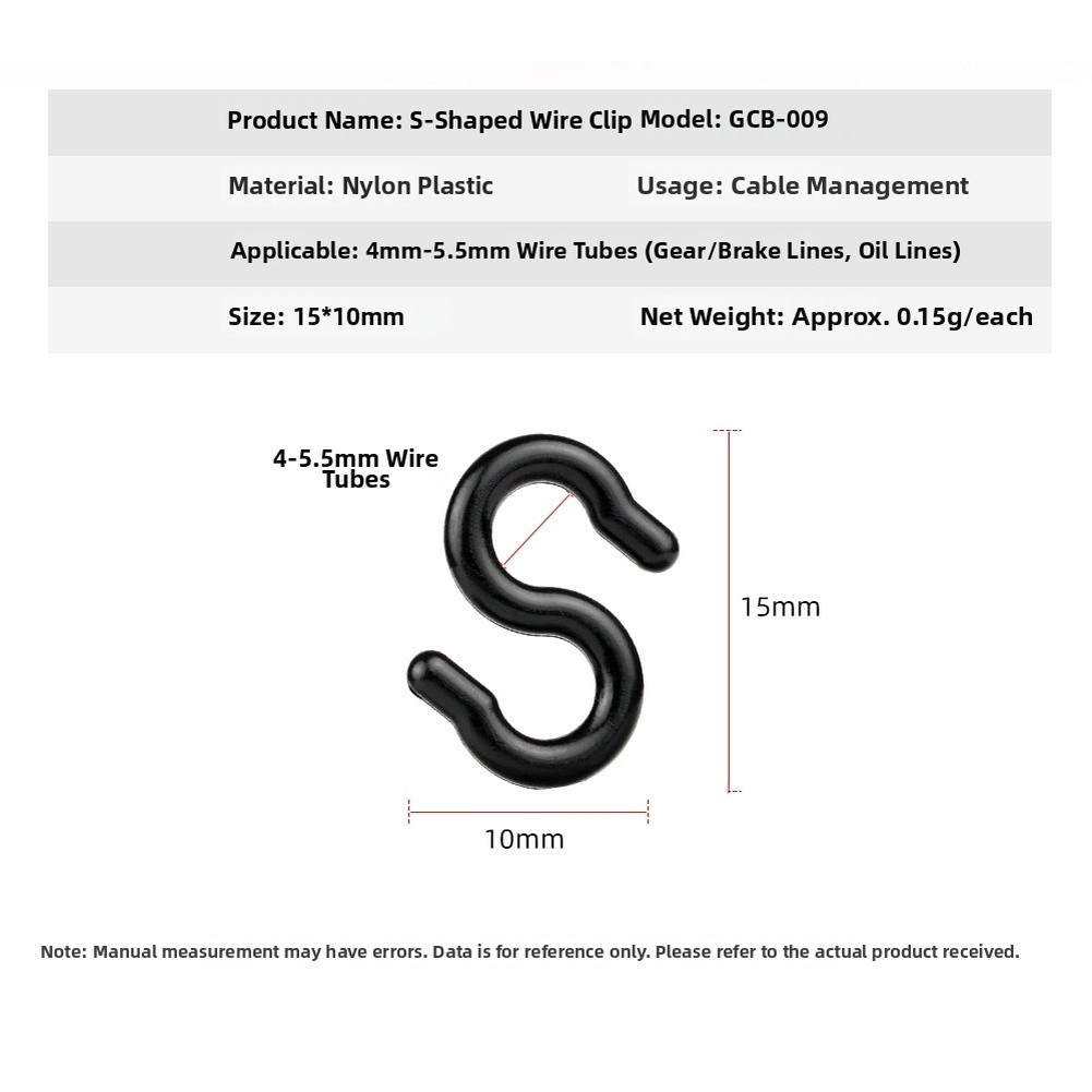 S-Shape Cable Clip for Bike Brake Lines Shift Cables Hydraulic Tubing Nylon