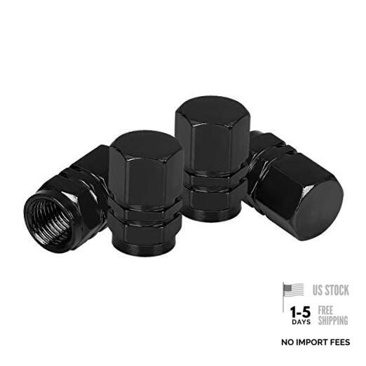 4 PCS Tire Stem Valve Caps Wheel Valve Covers Car Dustproof Tire Cap, Black