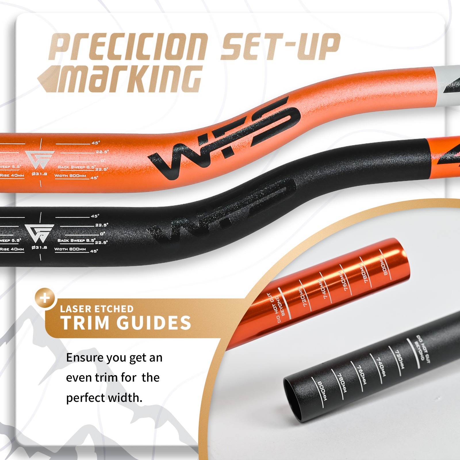 WFS Xtreme 31.8 x 800mm Handlebar 75mm Rise, Black x Red