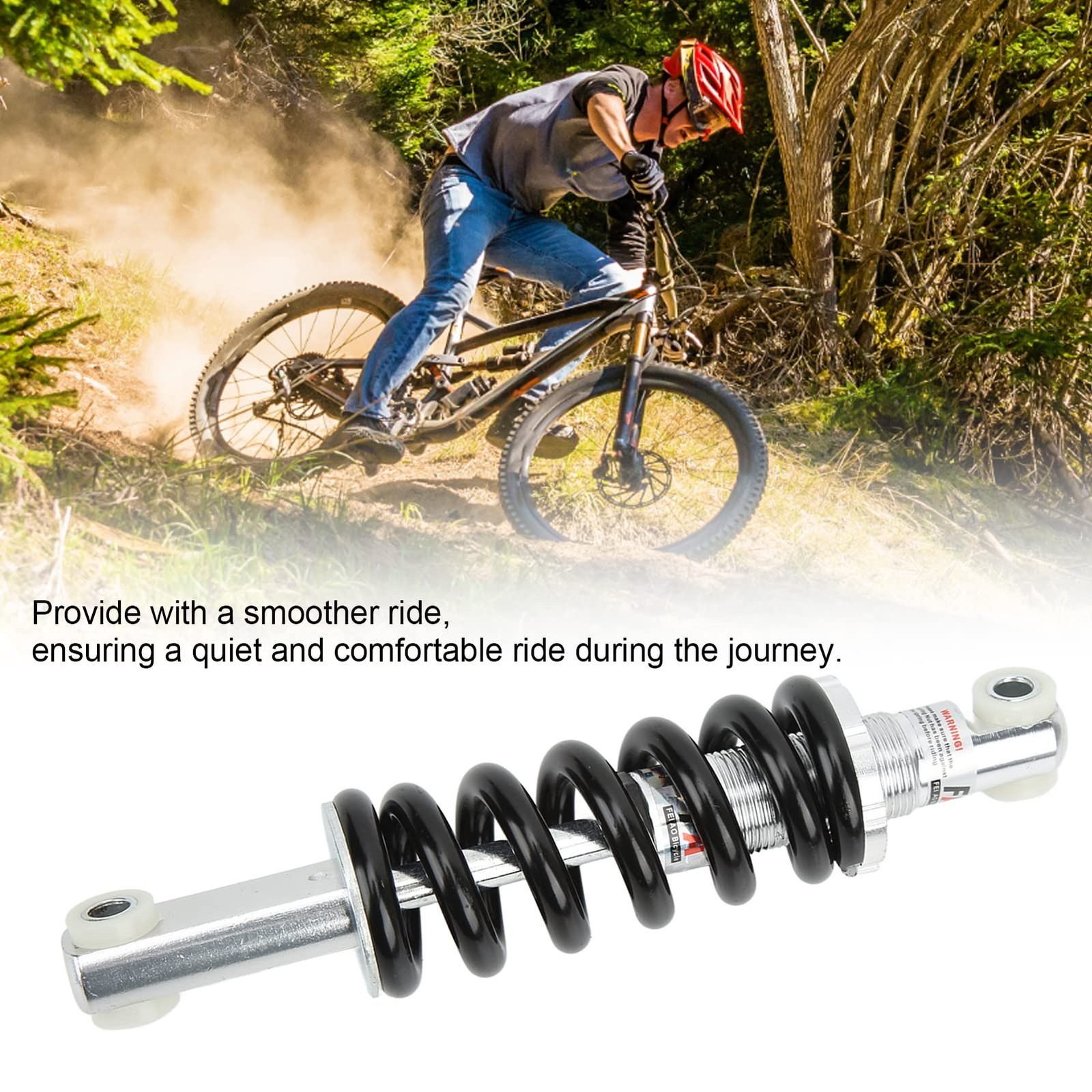 Bike Rear Shock Absorber 200mm 1500lbs 8mm Hole Universal Electric Scooter Da…