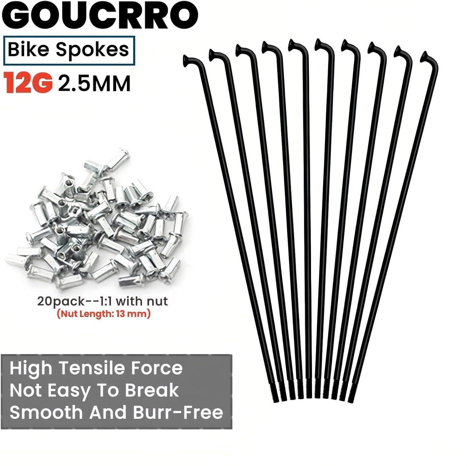 Universal Electric Bicycle Spokes 12G 131mm-298mm