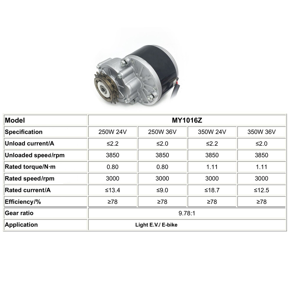 250W 24V Electric E-Bike Conversion Kit Brush Motor w/freewheel Motor Controller