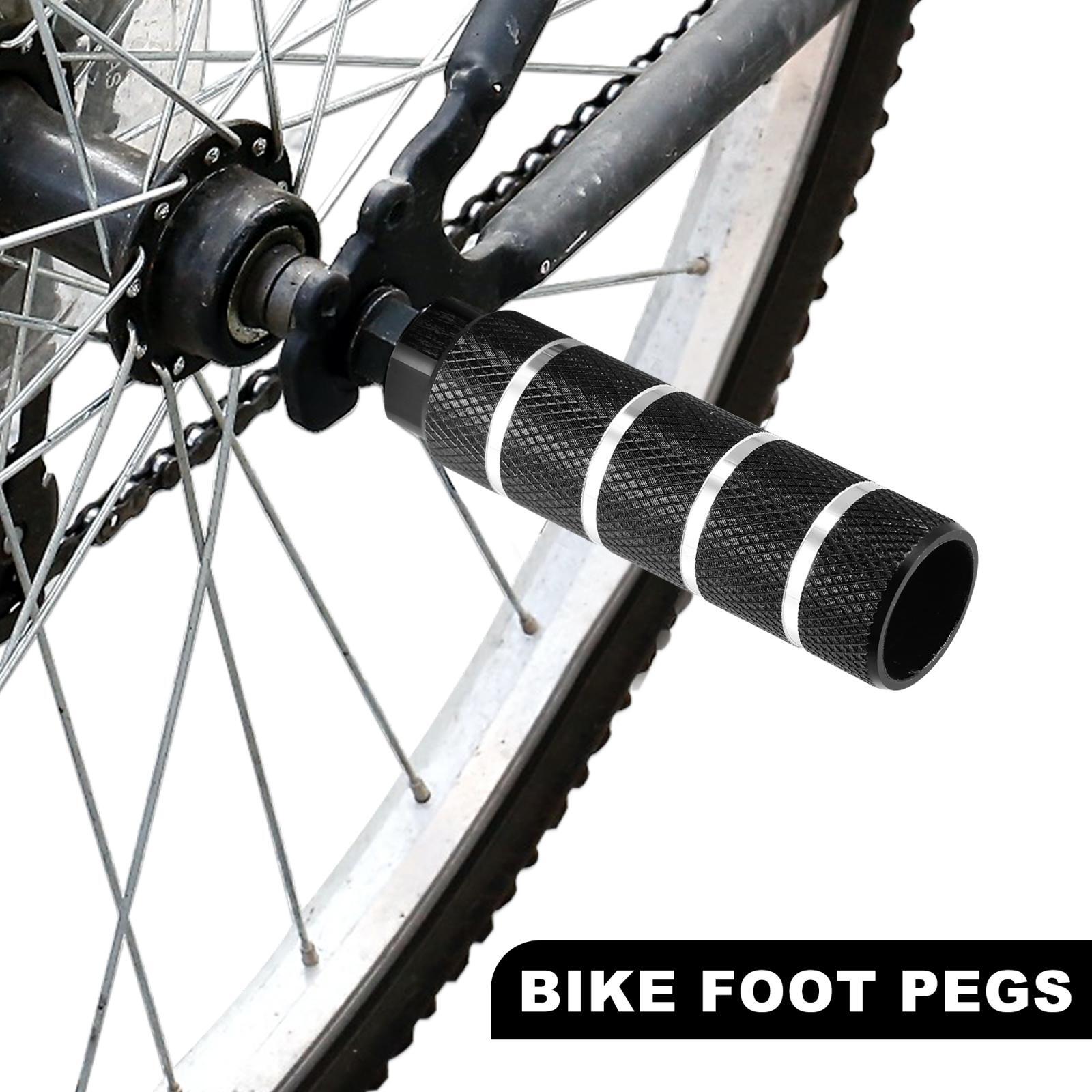 4pc Aluminum Alloy Rear Foot Pegs Black for BMX MTB Bike Fit 3/8 inch Axles