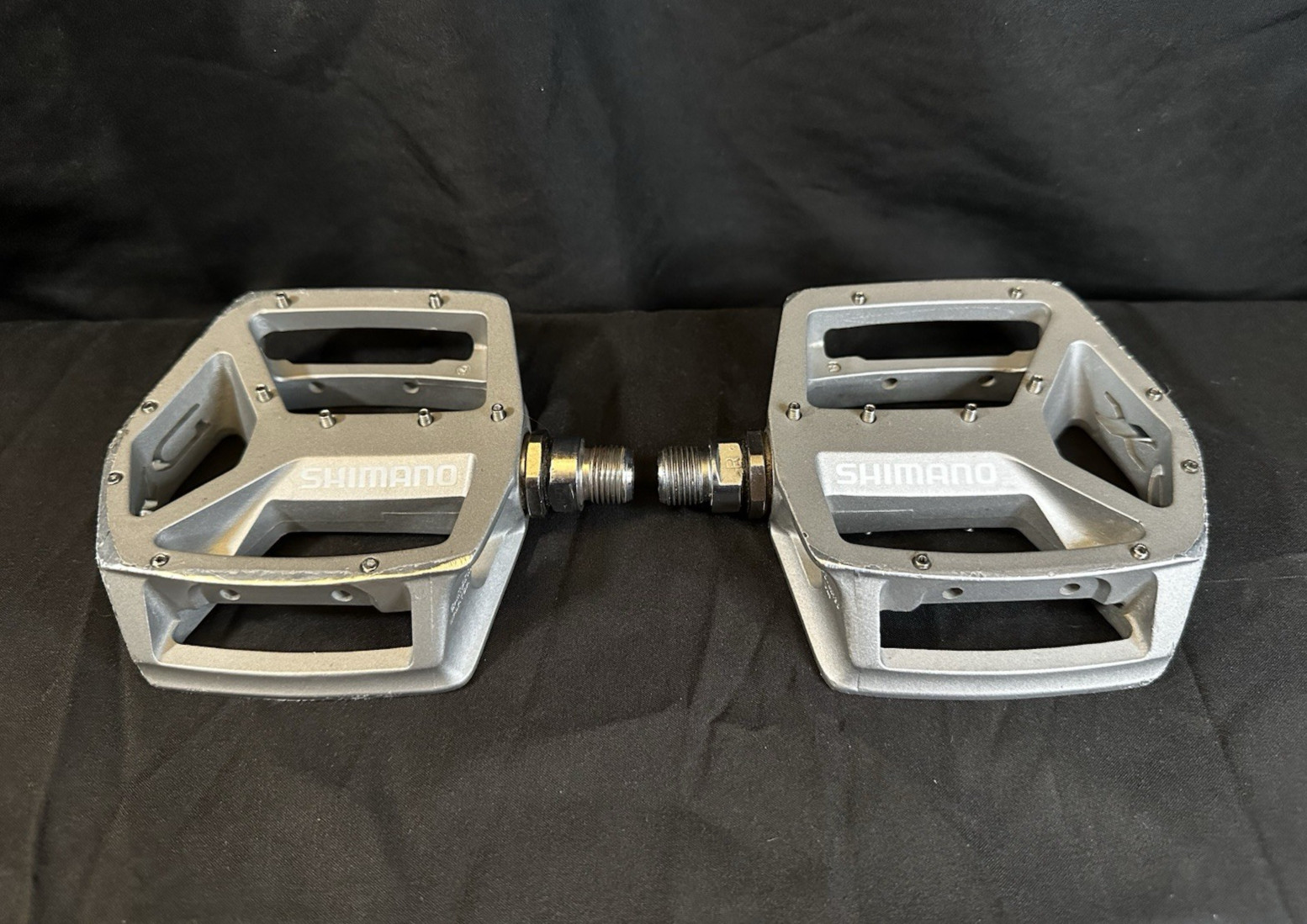 Shimano DX PD-MX30 Pedals 9/16” Spindle Silver Mid School BMX Era FAIR CONDITION