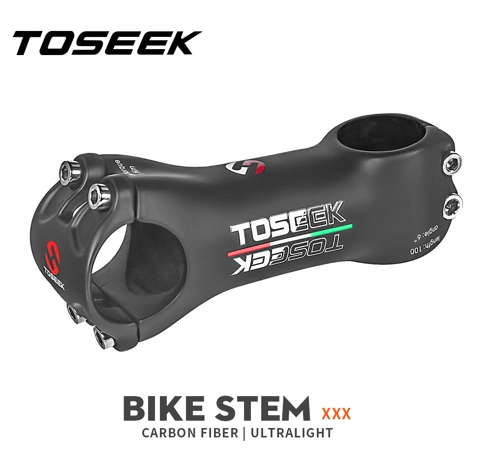 Road Mountain Power Bike Handlebar Carbon Stem 6 Degree 80/90/100/110mm 31.8mm