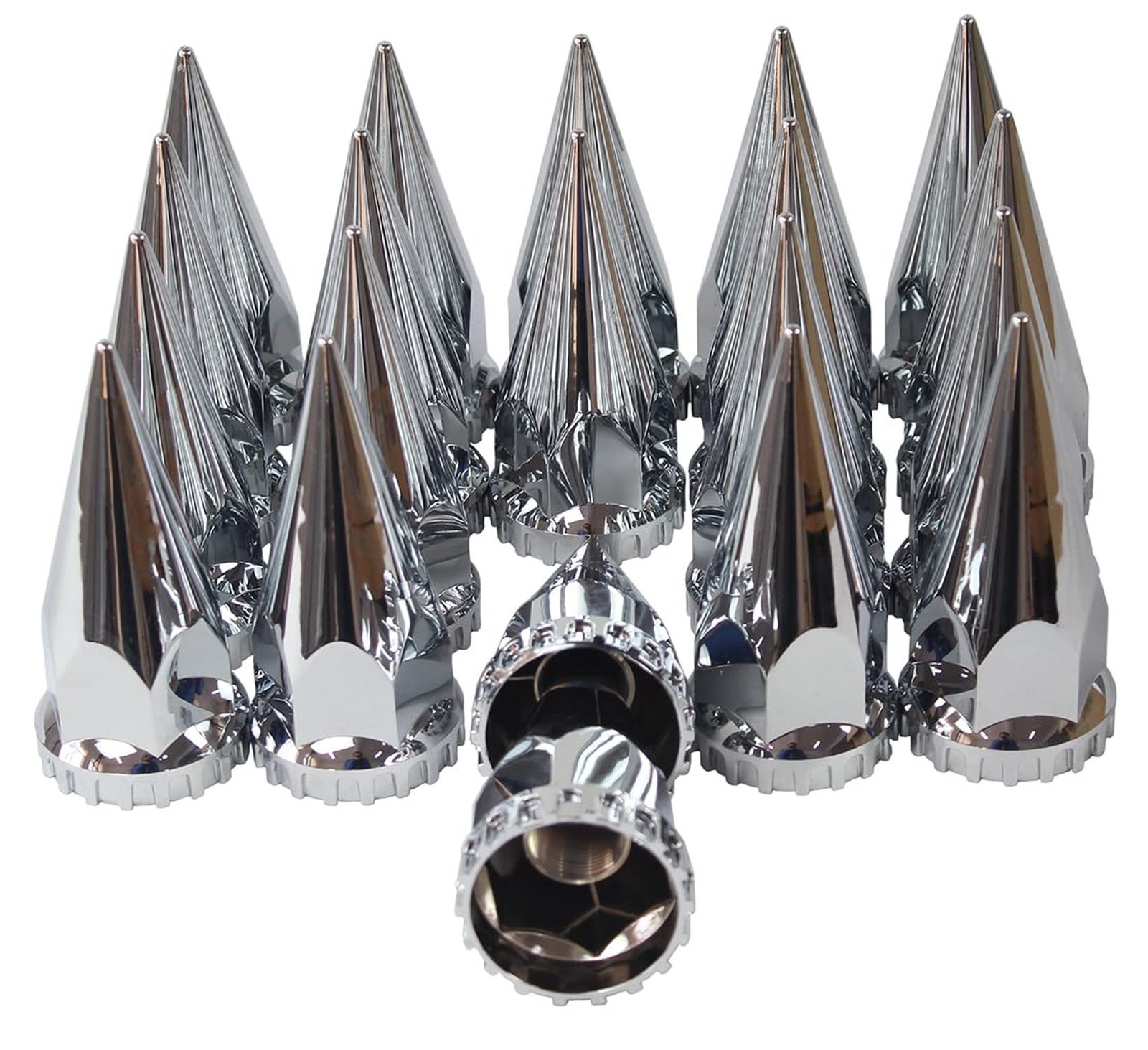 Chrome ABS Plastic Front Hub Caps Wheel Axle Covers with 33 mm Screw on Lug N…