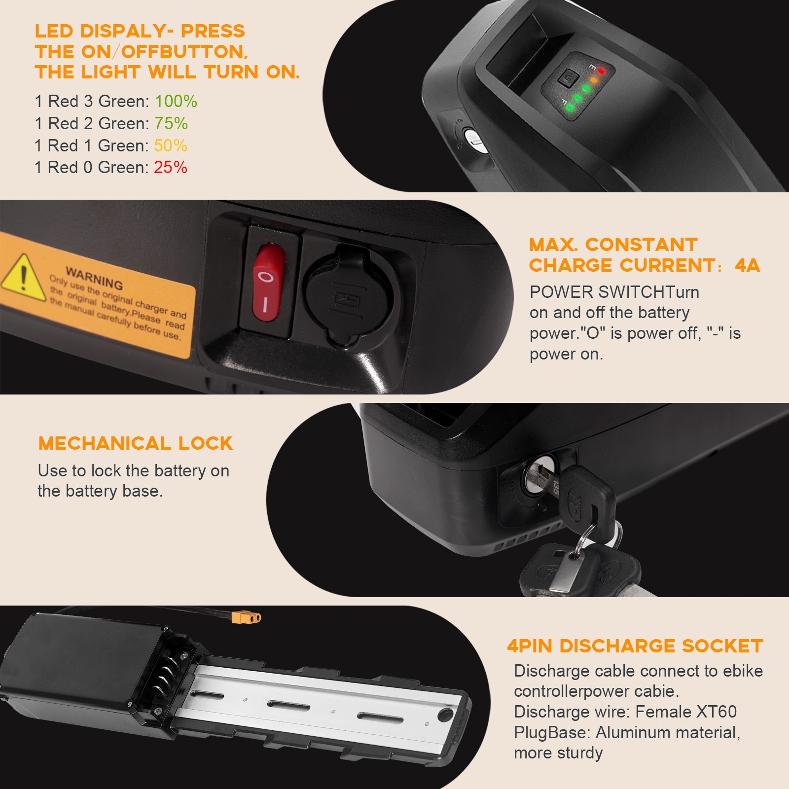48V 13Ah Hailong Battery for 200W-1200W Ebike Electric Bike Lithium Battery BMS