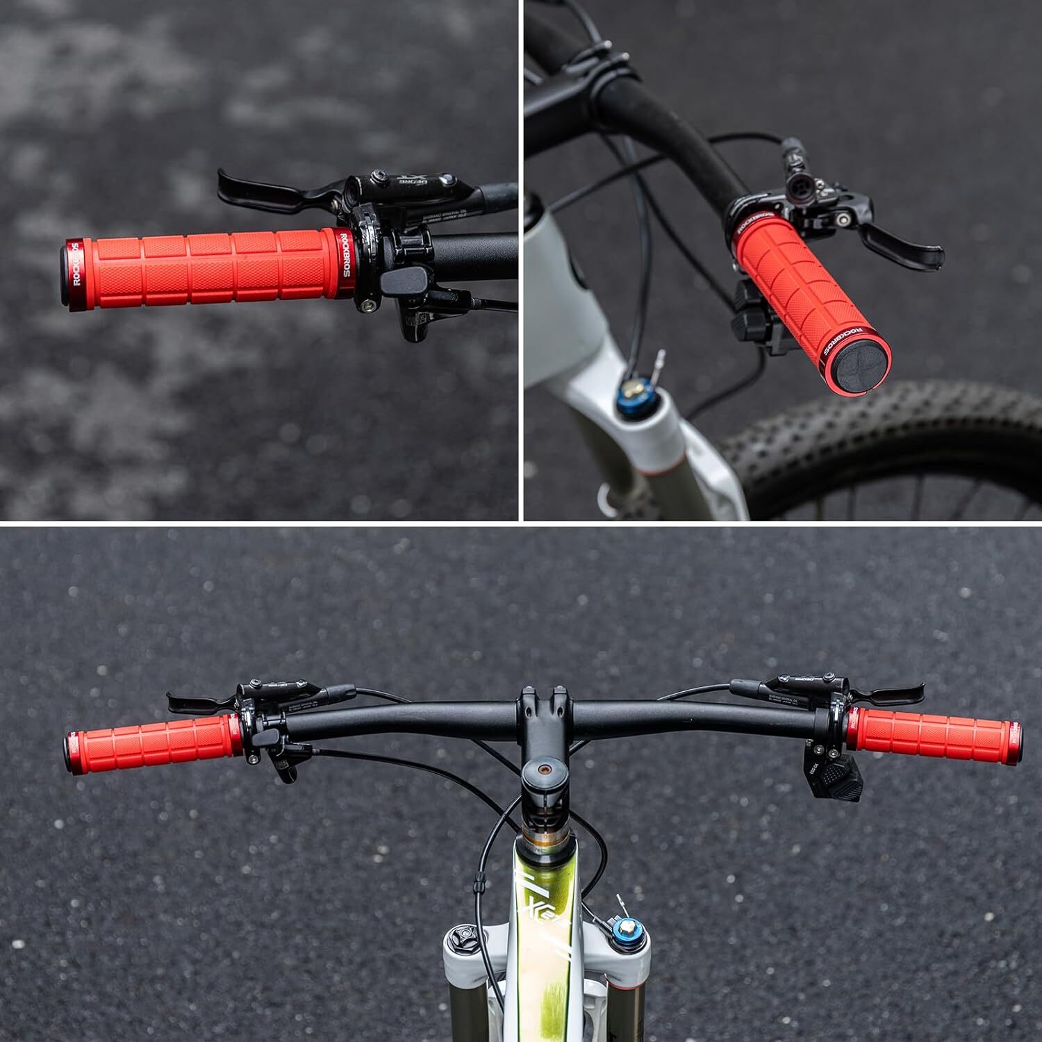 4Pcs Anti-Slip Double Lock On Bike Grips for BMX,MTB,Beach Cruiser,Folding Bike