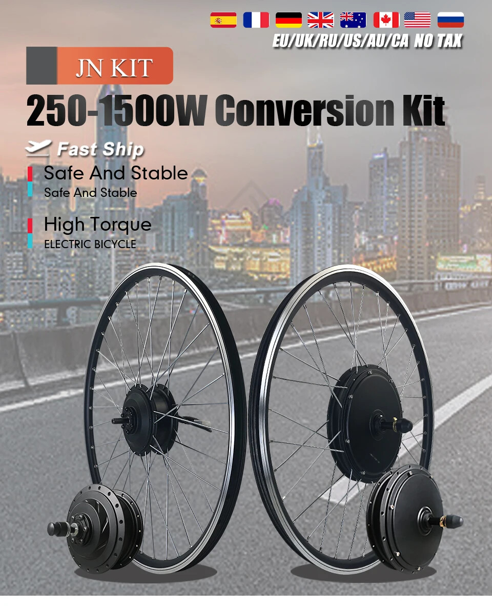 36V 48V 500W 1000W 1500W Gear Front Rear Hub Motor Wheel Ebike Conversion Kit