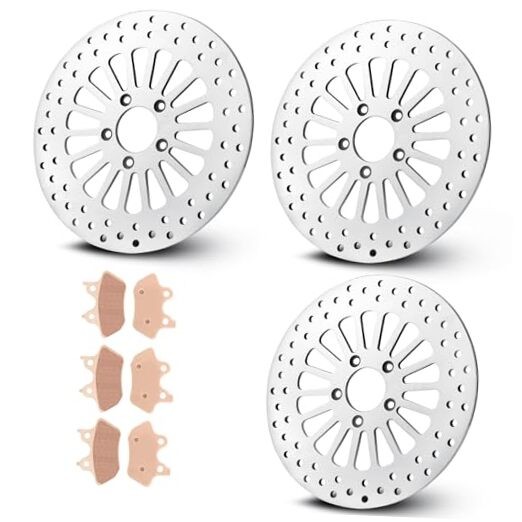 11.8 Brake Rotor (2 Front+1 Rear) For Harley 2008-2020 Road King/Road Glide