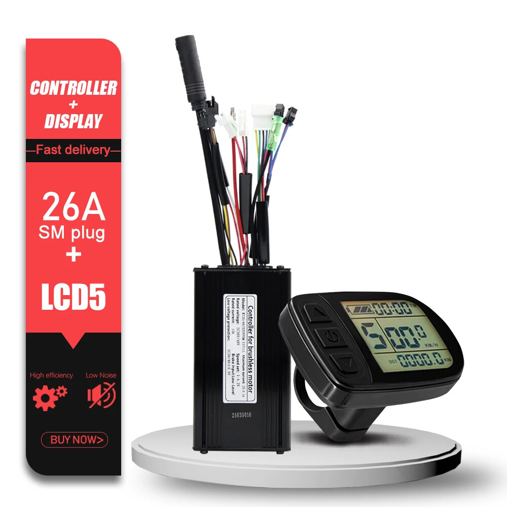 KT E-bike Sinewave Controller 36/48/52V 26A Waterproof Brushless 500W 750W Motor