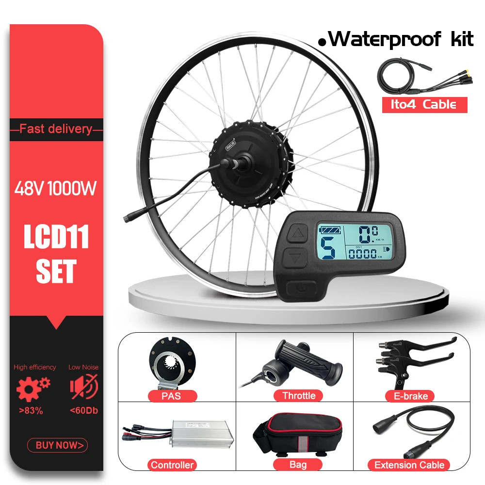 48V 1000W Mountain Electric Bike 20-29in700C Rear Brushless Gear Hub Motor Wheel
