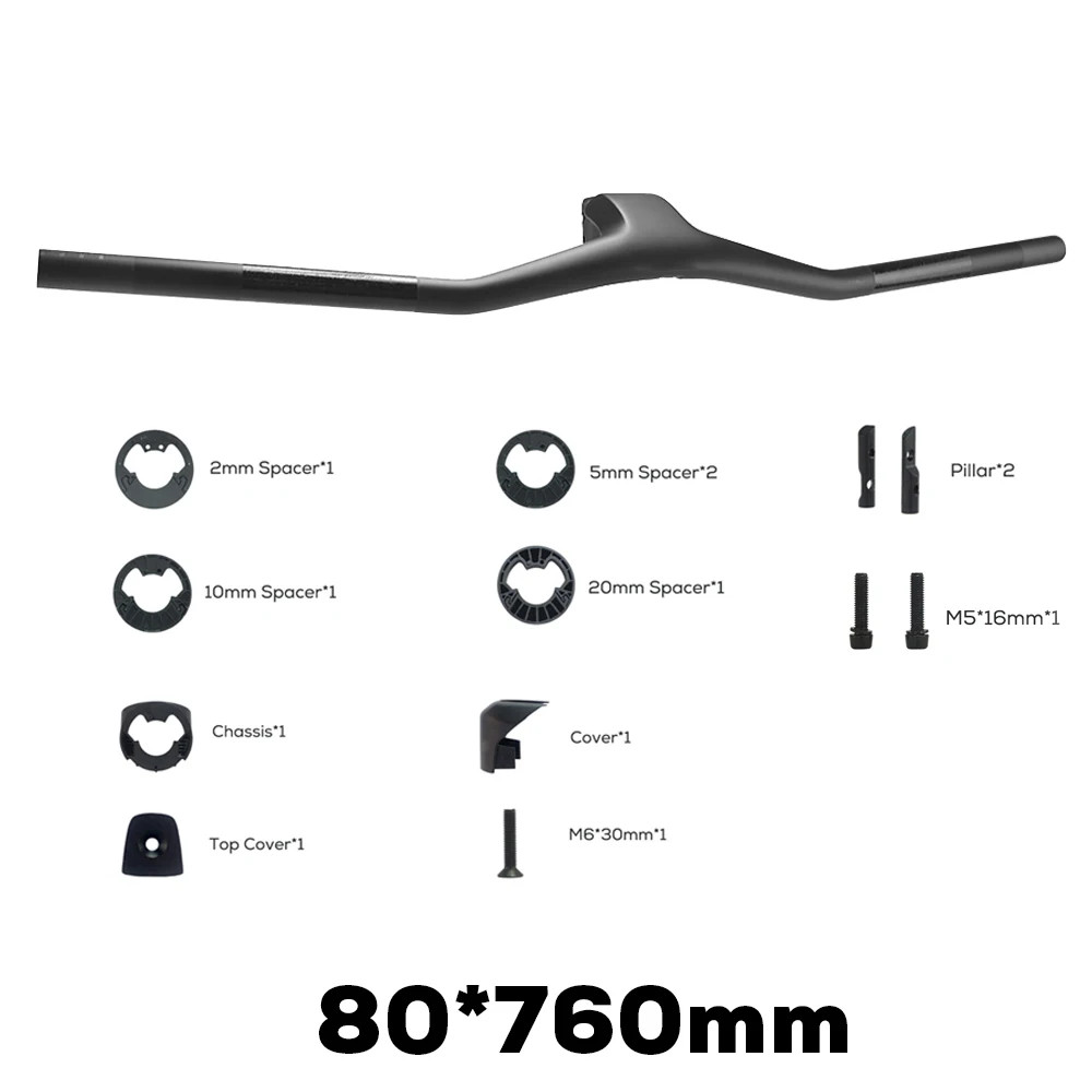 -40° Rise Full Carbon Mountain Bike Handlebar 28.6mm Integrated Cockpit Drop Bar