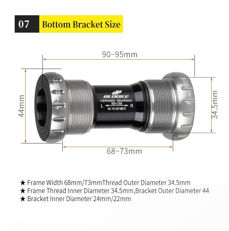 BLOOKE Ceramic Bottom Bracket MTB Bike Part For SRAM SHIMANO GXP Prowheel BB52
