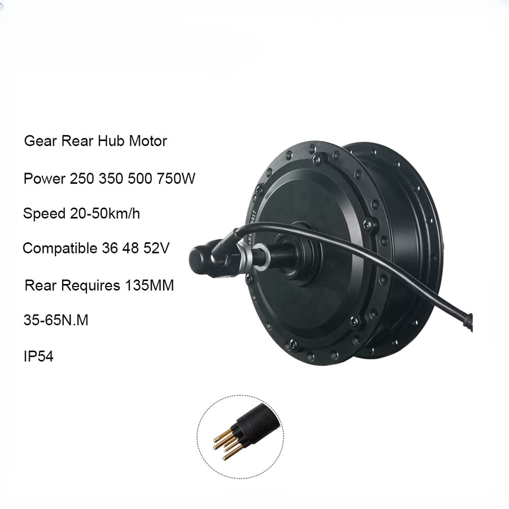 Electric Bicycle Brushless Gear Rear Hub Motor 48V 36V 250W 350W 500W 750W