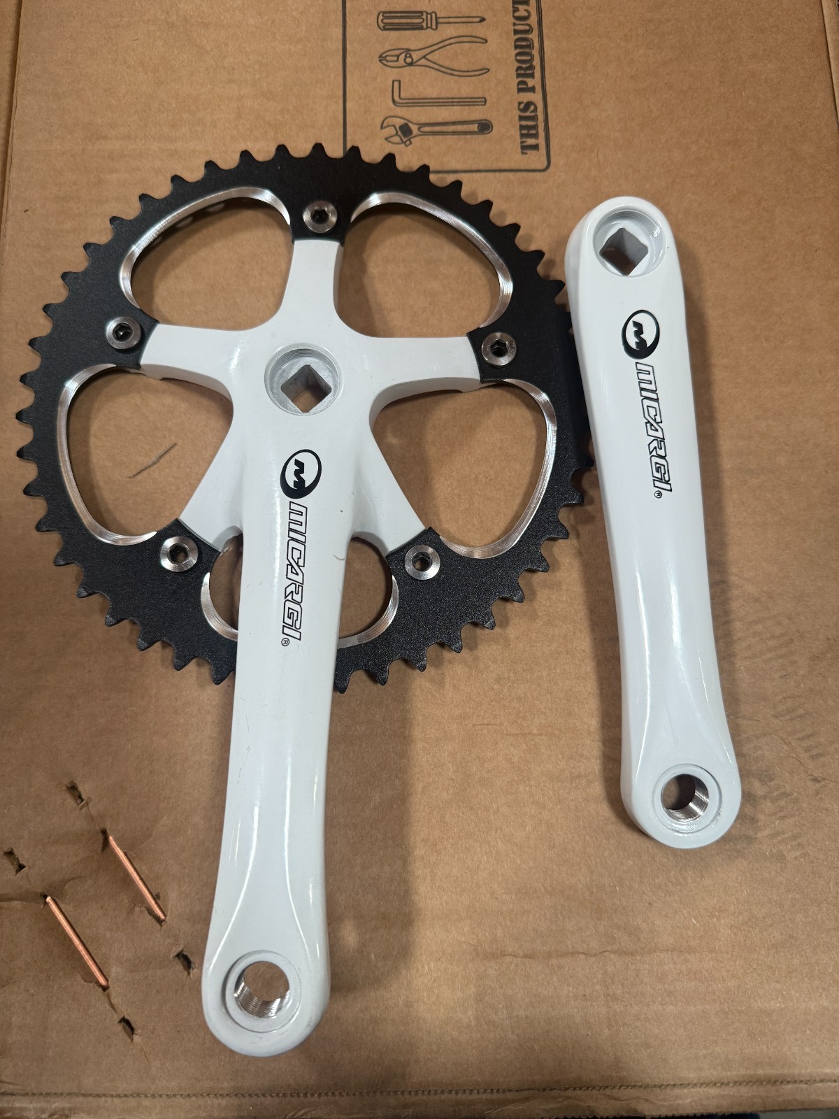 46T Tooth Crank Set with Chainring Fixed Gear 170mm Crank Arms 9/16″ Pedal Hole