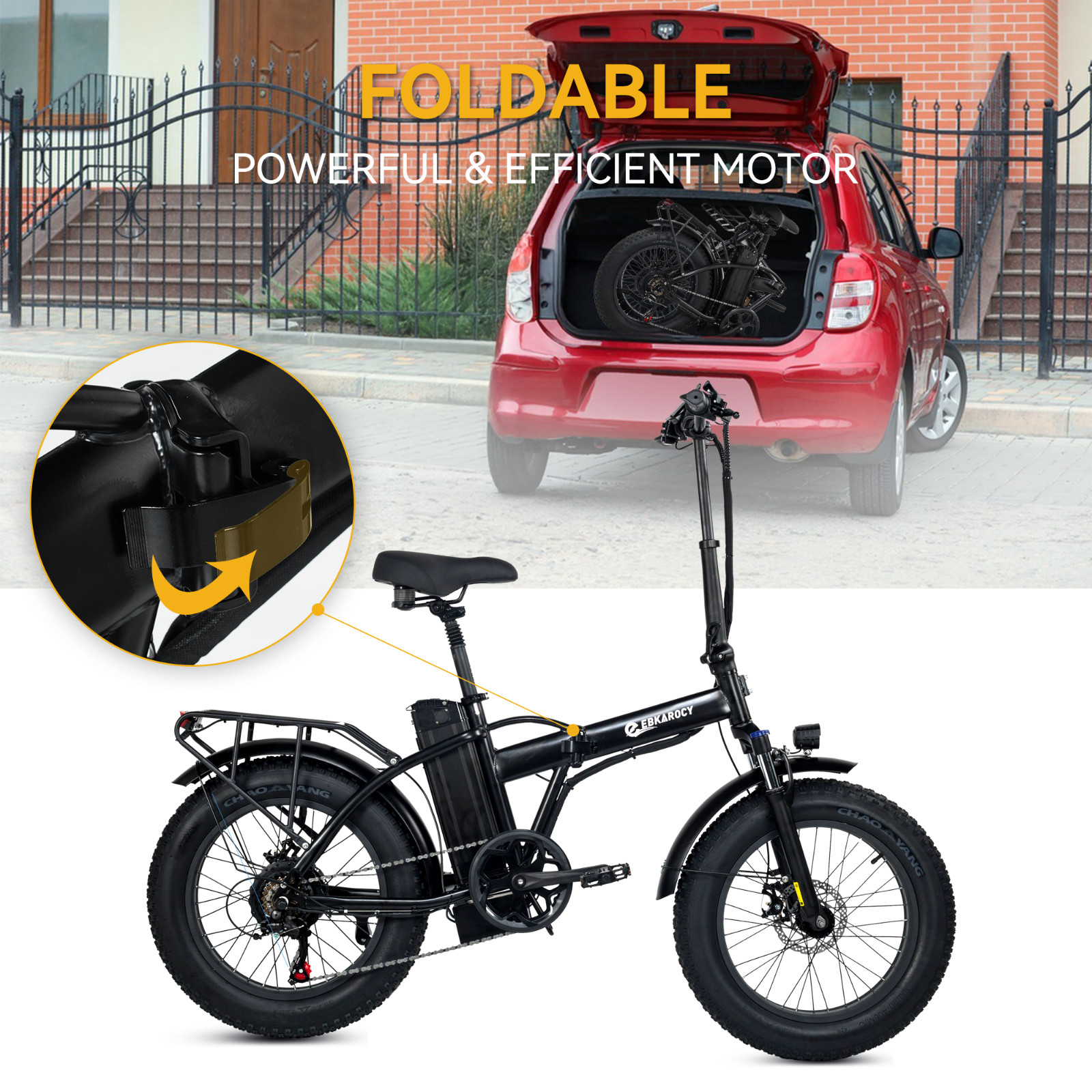 20″ 750W 48V New Folding e-bike Fat Tire for Off-road