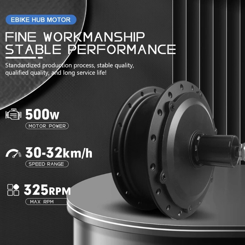 36V/48V 500W Rear Cassette Brushless Geared Hub Motor for MTB Electric Bicycle