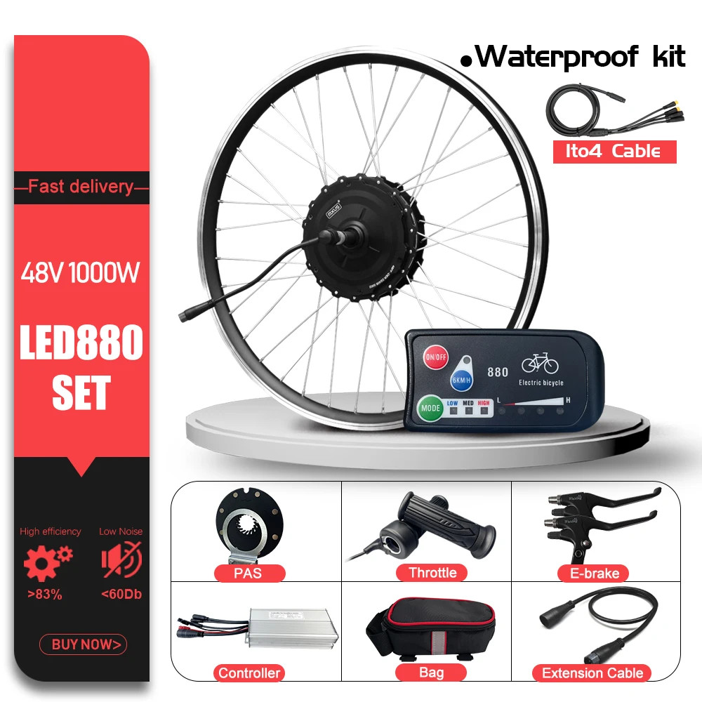 48V 1000W Mountain Electric Bike 20-29in700C Rear Brushless Gear Hub Motor Wheel