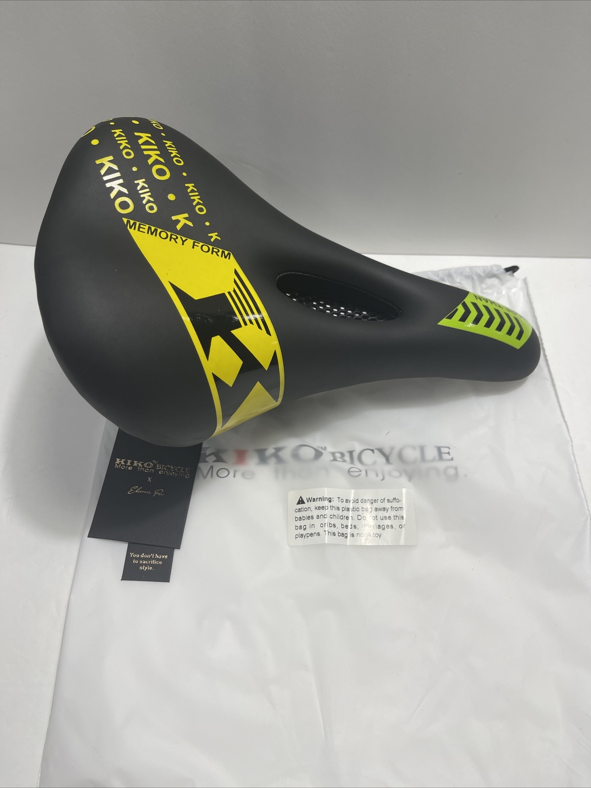 KIKO KS 004 Bike Seat Cushion Soft Padded with Dual Shock Saddle, Black/Green