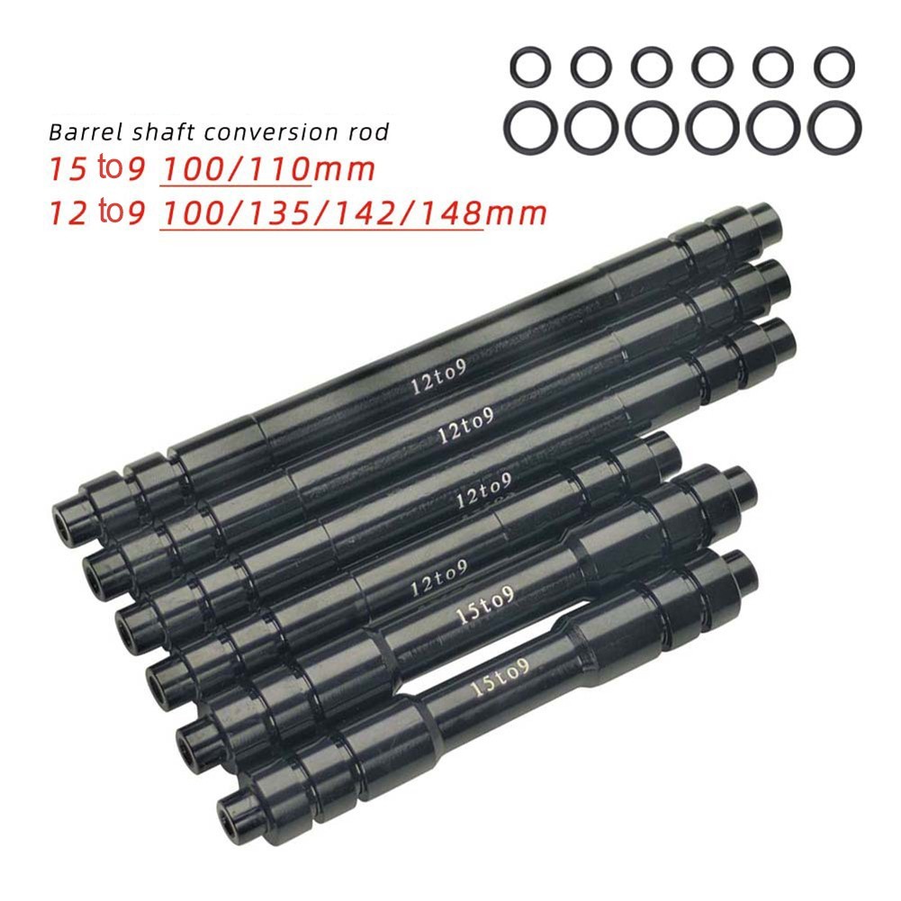 Bicycle Thru Axle Adapter 1215mm to 9mm QR for MTB Road Bike Front Rear