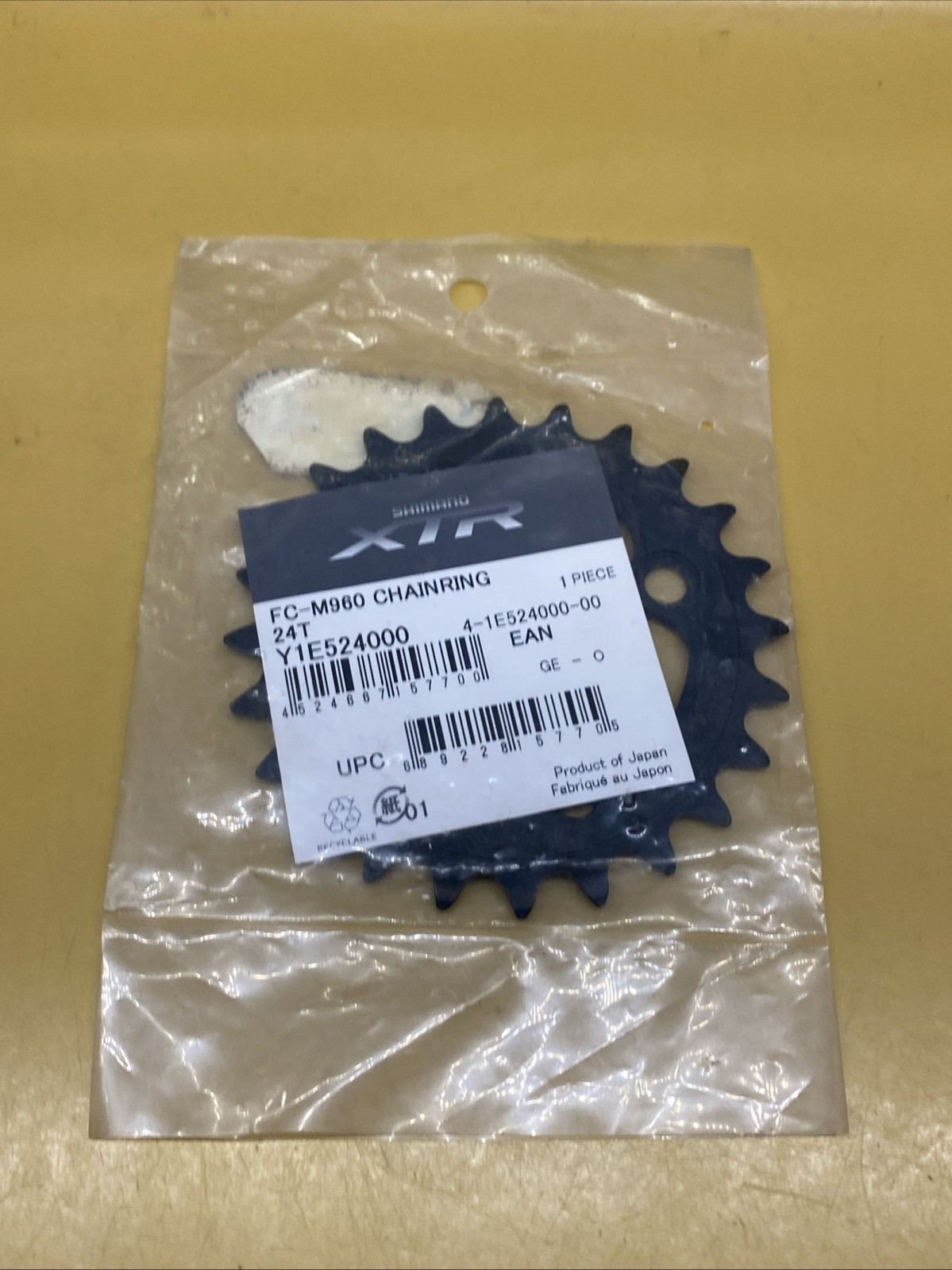 NEW Black Shimano XTR FC-M960 24t 4-Bolt 64mm BCD Chainring