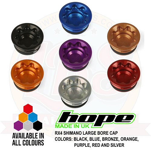 Hope RX4 Large Bore Cap For Shimano Mineral Oil Brake – All Colors – Brand New