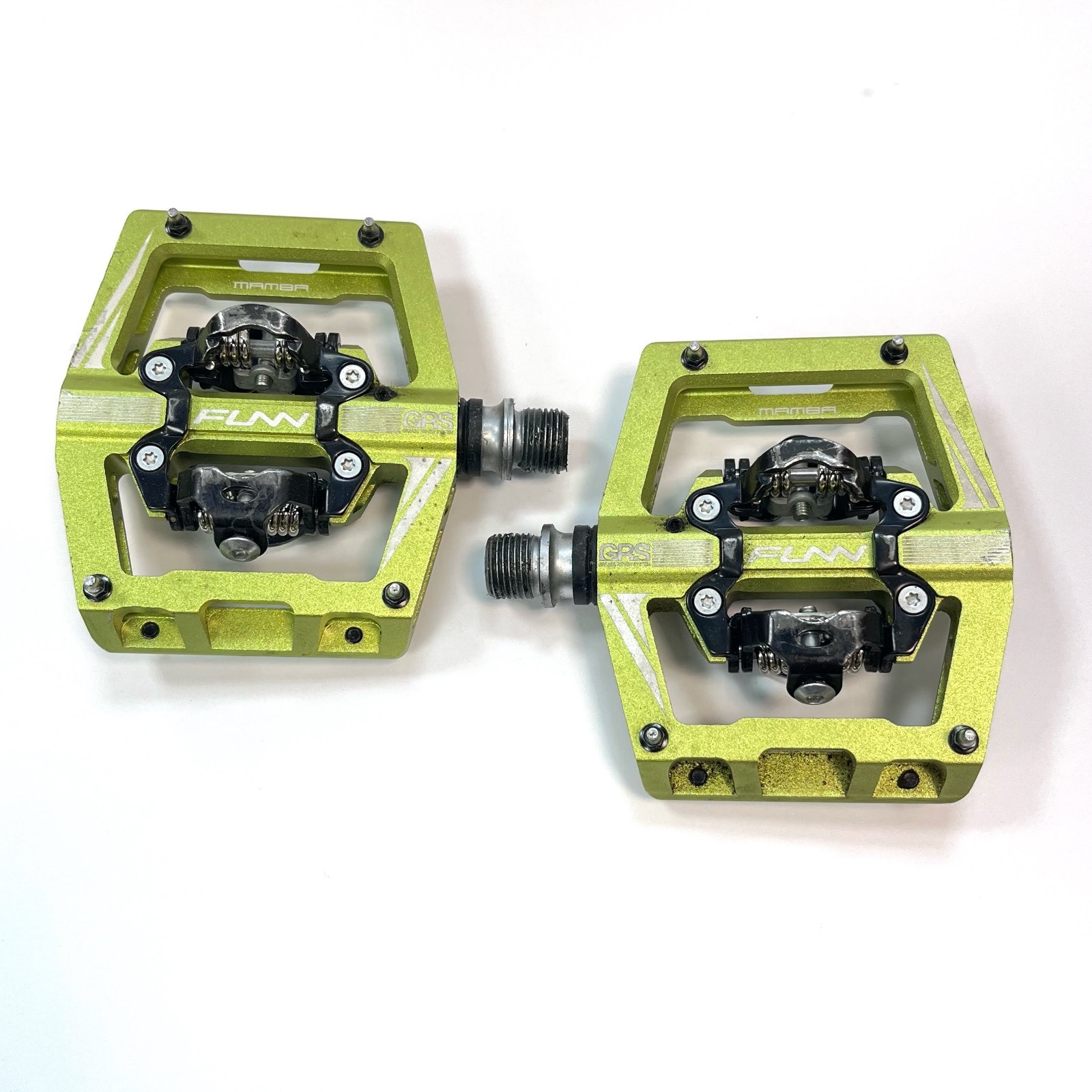Funn Mamba S Double-Sided Clipless Pedal,9/16-inch CrMo Axle(Green)-Used