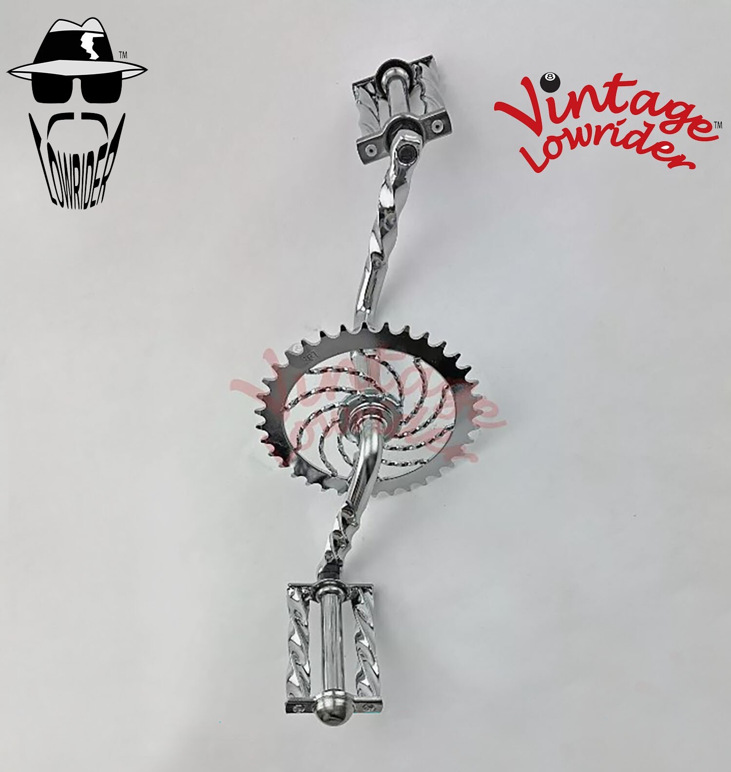 VINTAGE LOWRIDER TWISTED 4 1/2″ CRANK, PEDALS, B.B. SET & 36T TWISTED SPROCKET.