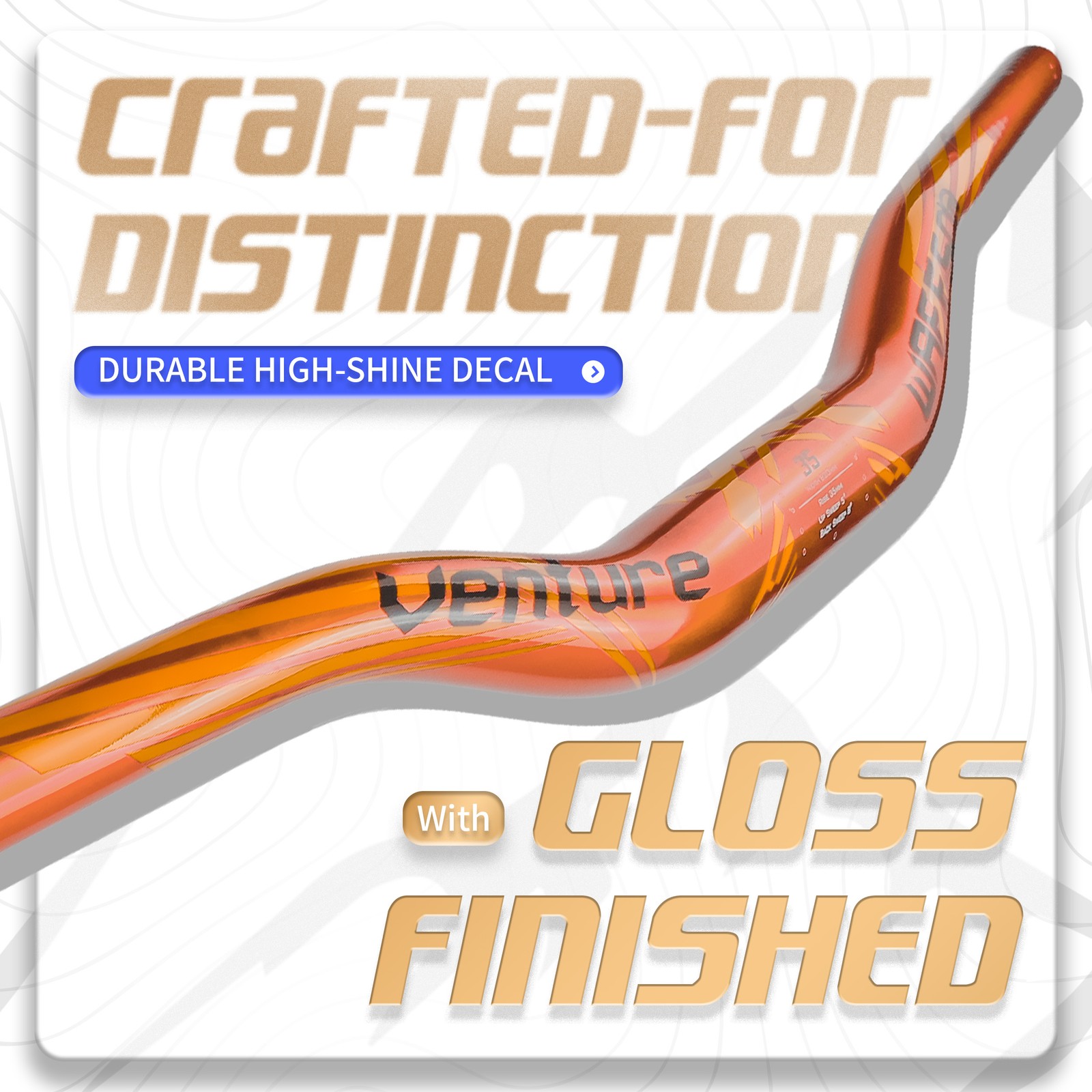 WFS Venture 35 x 820mm Handlebar 35mm Rise, Orange